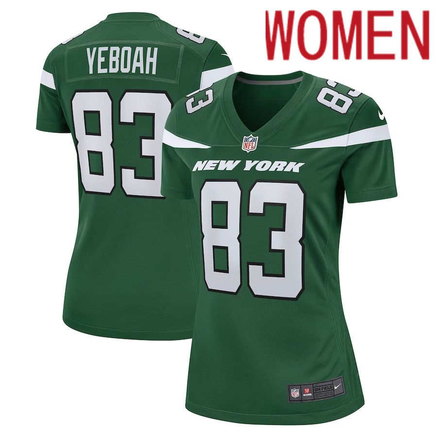 Women New York Jets 83 Kenny Yeboah Nike Gotham Green Team Game NFL Jersey